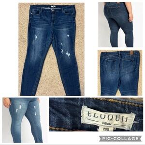 Eloquii Women's Dark Blue Skinny Jeans